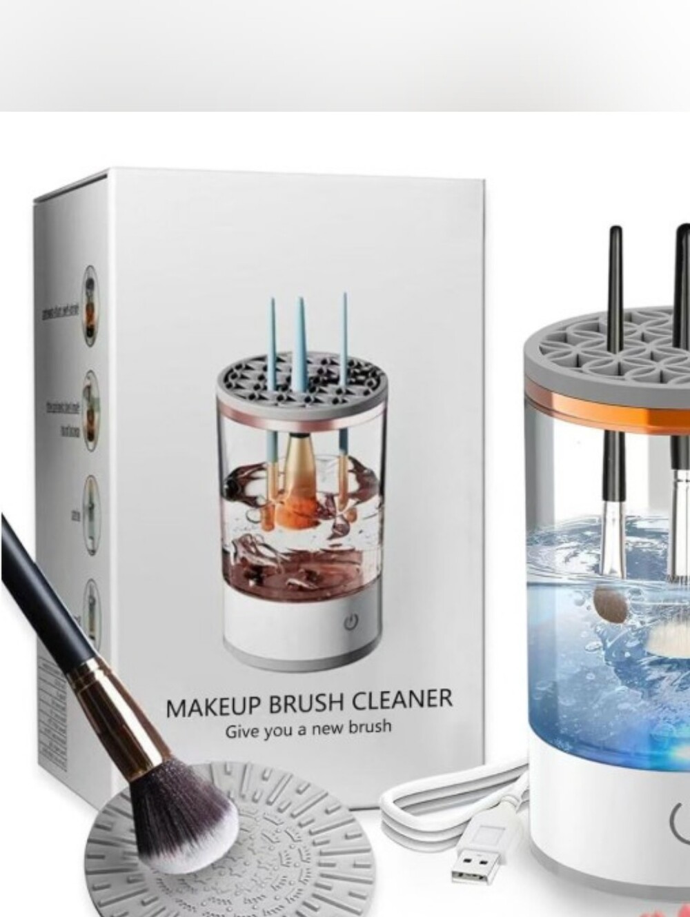 NWT Electric Makeup Brush Cleaner Efficient Deep Cleaning and Drying of Brushes